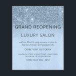 Grand Reopening Blue Sparkle Glitter Salon Flyer<br><div class="desc">Glam Baby Blue Ombre Sparkle and Glitter Grand Reopening Glam Luxury Hair Salon, Beauty Store, Eyelashes, Nails, Makeup, Microblading, Hair Stylist, Lashes, Hair Stylist or Make Up Artist Business Flyer with custom add your business name and return address. This simple modern and elegant personalized design is perfect for reopening your...</div>