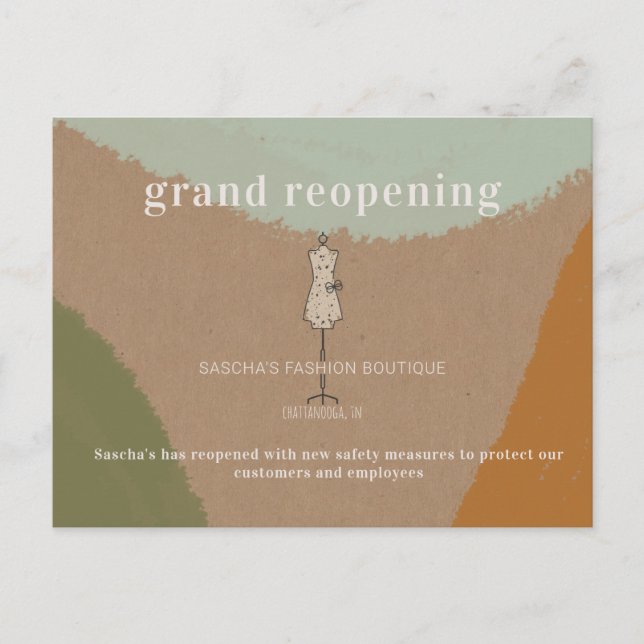Grand Reopening Fashion Clothing Boutique Store Postcard (Front)