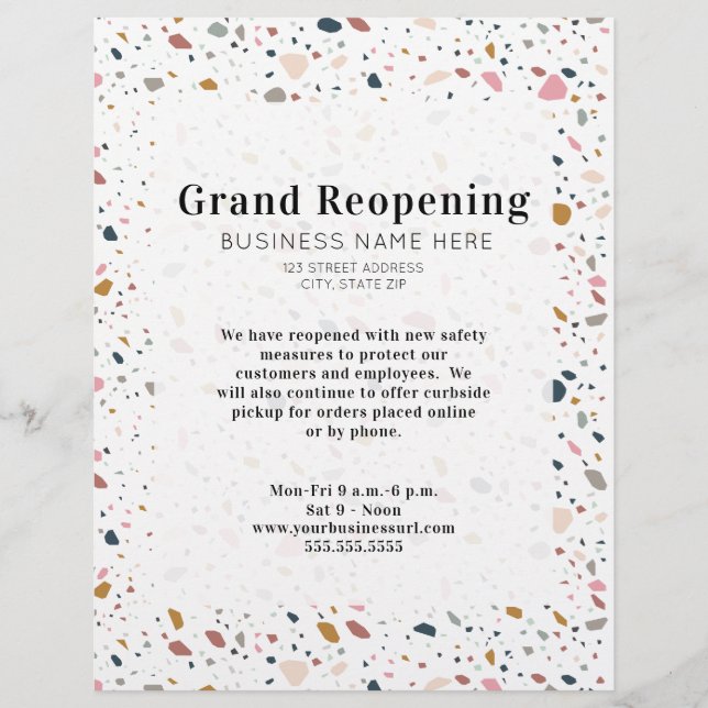 Grand Reopening Generic Business Terrazzo Flyer (Front)