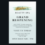 GRAND REOPENING | trendy gold blue beauty spa<br><div class="desc">Announce your grand reopening with this lovely design with mint and white colours and black text. the text can be personalised.</div>