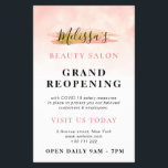 GRAND REOPENING | trendy gold pink beauty salon<br><div class="desc">Announce your grand reopening with this lovely design with pink and white colors and black text. the text can be personalized.</div>