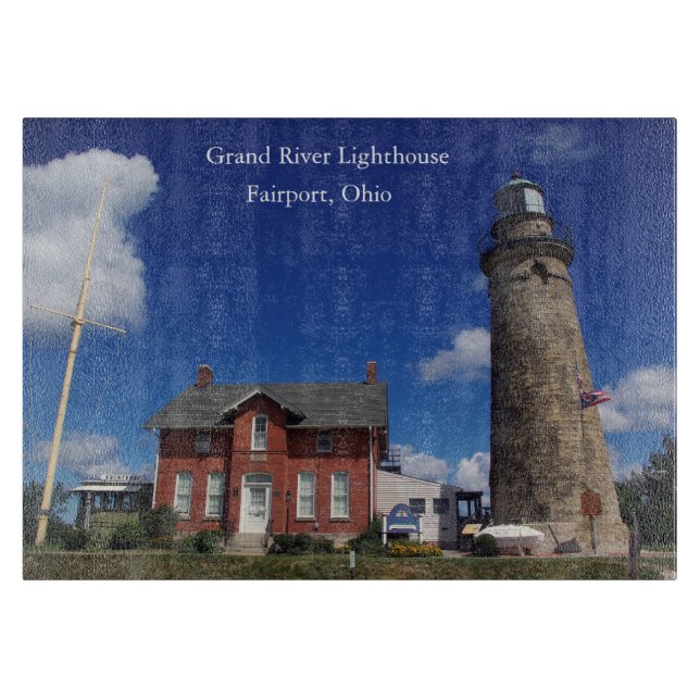 Grand River Lighthouse cutting board (Front)