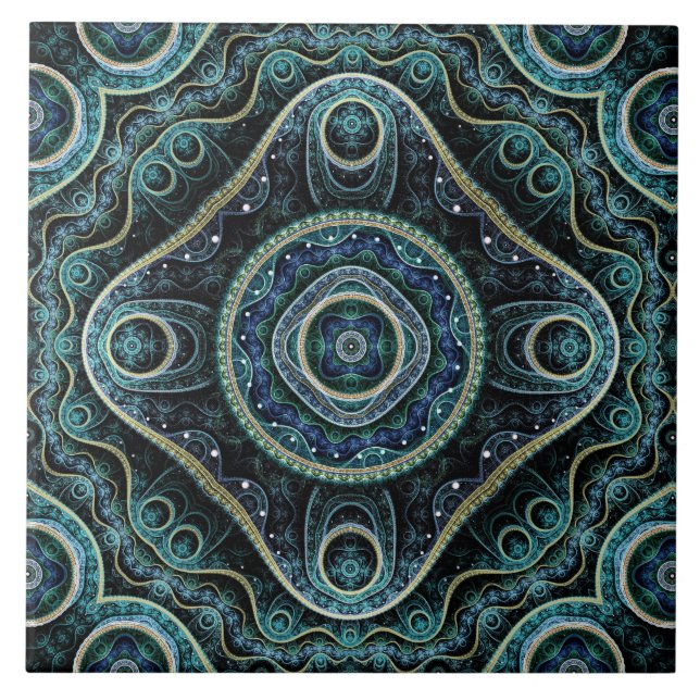 Grand Royal Julian Fractal Mandala Pattern Tile (Front)