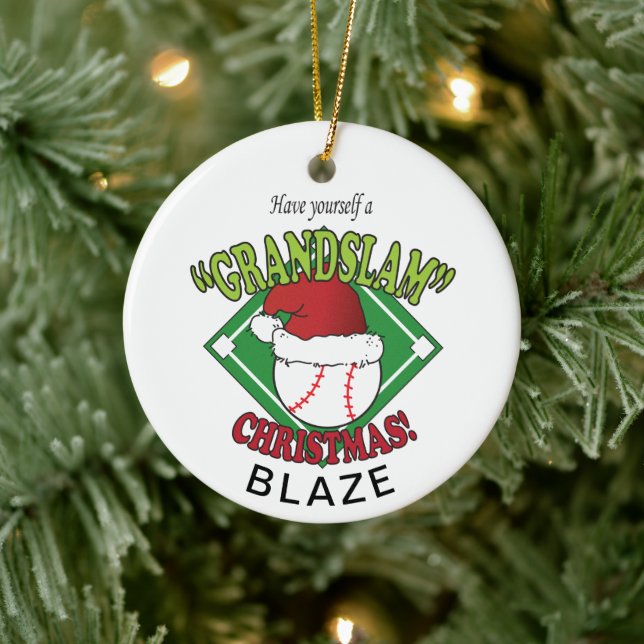 Grand Slam Baseball Christmas Ceramic Tree Decoration (Tree)