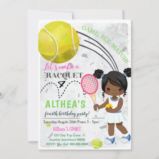 Grand Slam Birthday Invitation Card (Front)