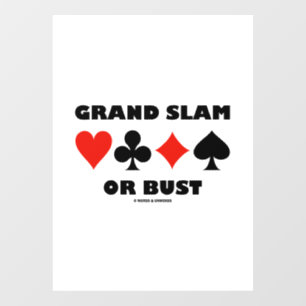 Grand Slam Or Bust Bridge Game Four Card Suits