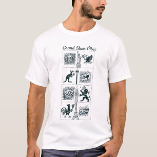 Grand Slam Vibes: Minimalist Illustrated Tennis de T-Shirt