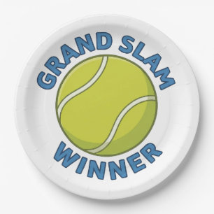 Grand Slam Winner Tennis Ball Sports Champion Paper Plate