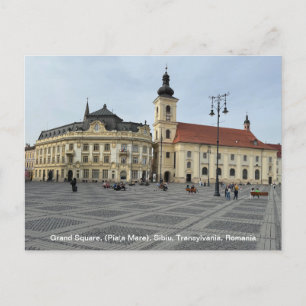 Grand Square, (Piaţa Mare), Sibiu, Romania on a Holiday Postcard