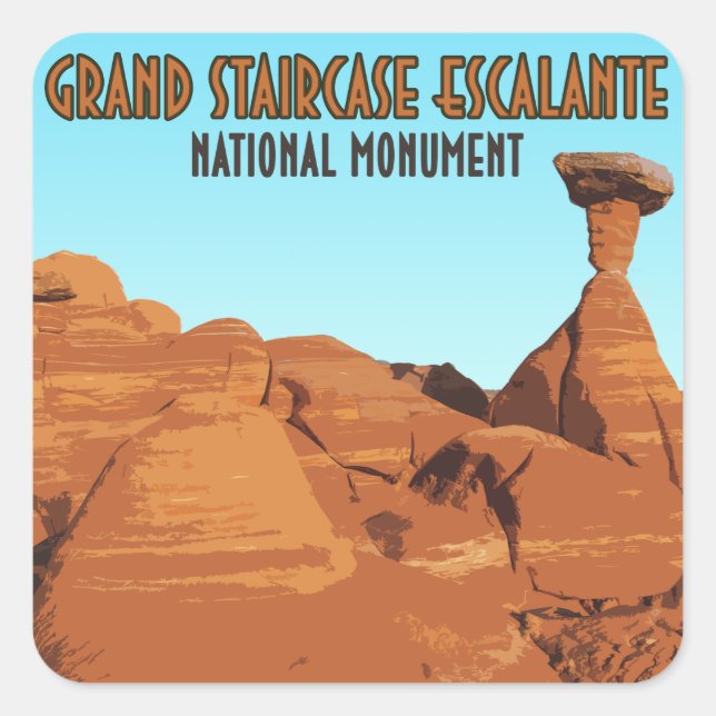 Grand Staircase Escalante National Monument Square Sticker (Front)