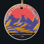 Grand Staircase Escalante National Monument Utah Ceramic Tree Decoration<br><div class="desc">Grand Staircase Escalante vector artwork design. There are three main regions of the monument: the Grand Staircase,  the Kaiparowits Plateau,  and the Canyons of the Escalante.</div>