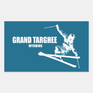Grand Targhee Resort Wyoming Skier Rectangular Sticker