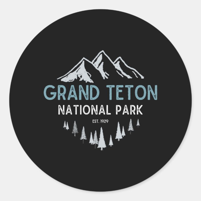 Grand Teton Grand Teton National Park Classic Round Sticker (Front)