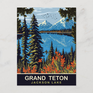 Grand Teton, Jackson Lake, Travel Postcard