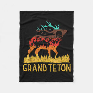 Grand teton - love nature vintage hiking 70s 80s  fleece blanket