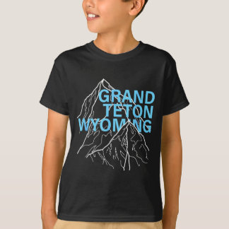 Grand teton mountain peaks wyoming minimalist line T-Shirt