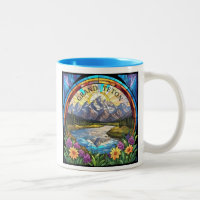 Grand Teton Mountains Faux Stained Glass Mountain