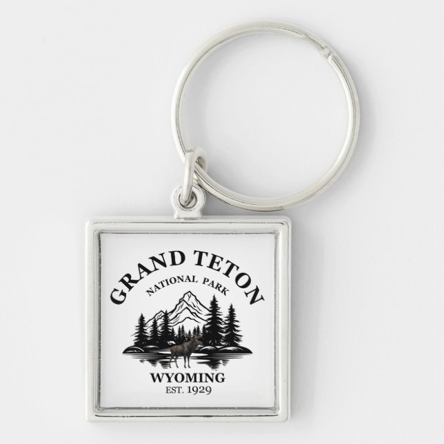 Grand Teton mountains National Park Wyoming Key Ring (Front)