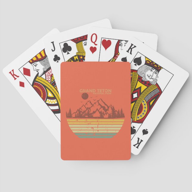 Grand Teton mountains National Park Wyoming Playing Cards (Back)