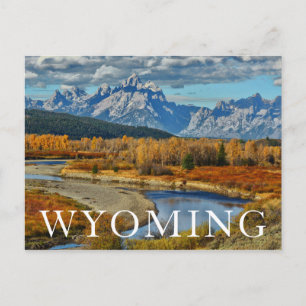 Grand Teton Mountains River View in Autumn Postcard