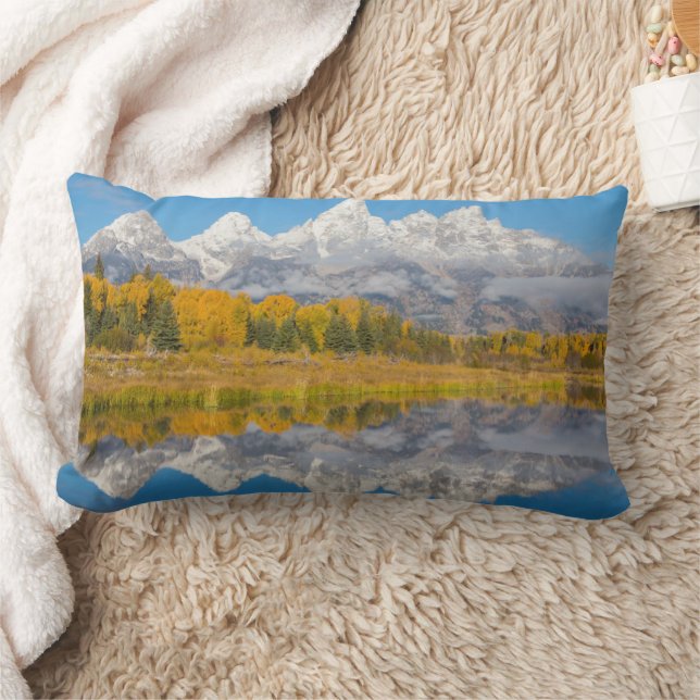 Grand Teton Mountains Wyoming Lumbar Cushion (Blanket)