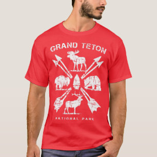 Grand Teton National Park and Moose Bear Buffalo E T-Shirt