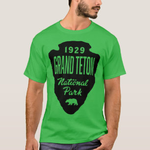 Grand Teton National Park Bear Arrowhead Black T-Shirt