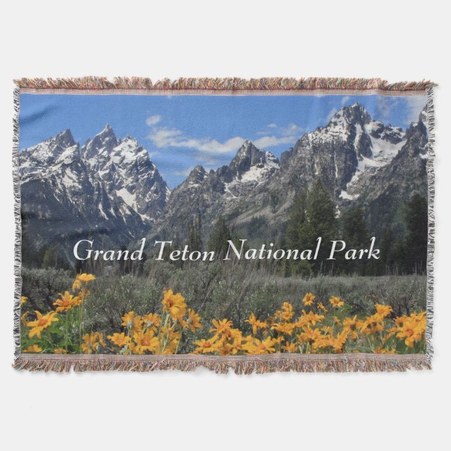 Grand Teton National Park Customisable Souvenir Throw Blanket (Front)