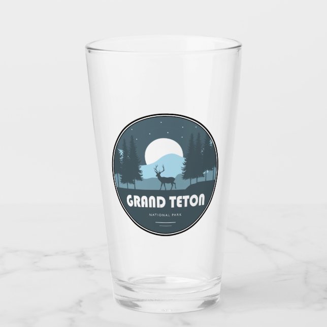 Grand Teton National Park Deer Glass (Front)
