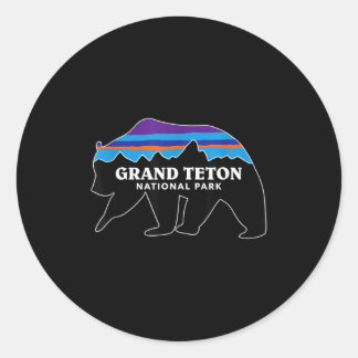 Grand teton national park grizzly bear minimalist classic round sticker