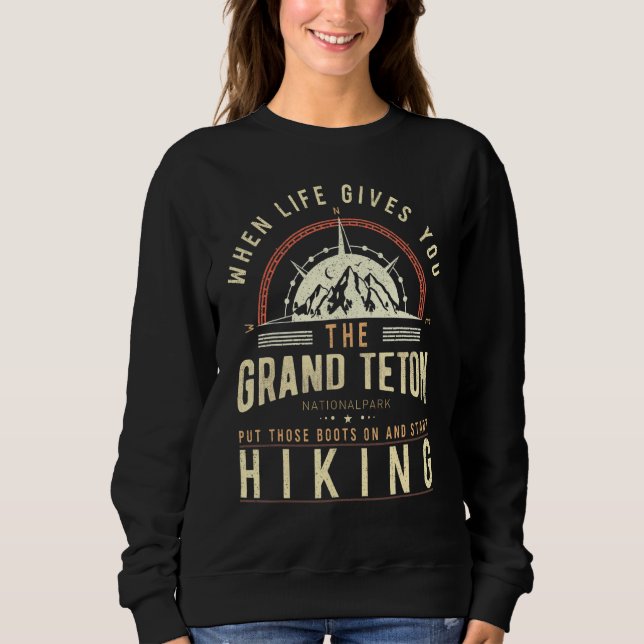 Grand Teton National Park Hiking Men & Women Hiker Sweatshirt (Front)