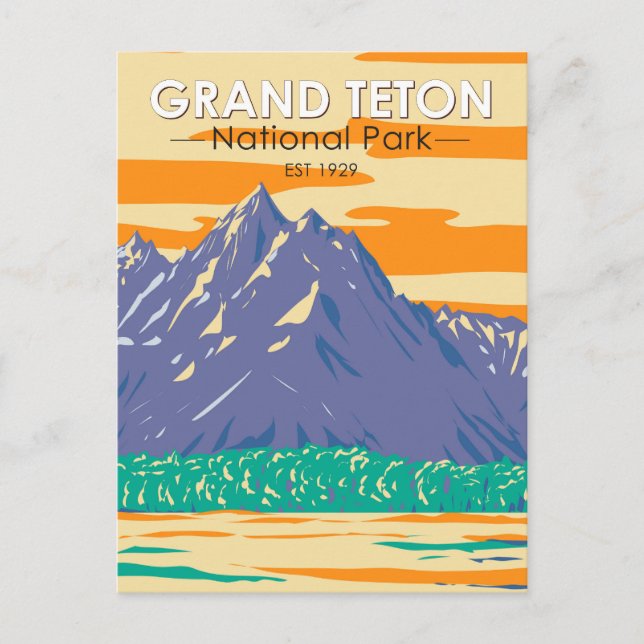 Grand Teton National Park In Spring Vintage Postcard (Front)