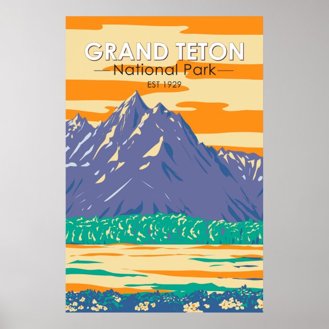 Grand Teton National Park In Spring Vintage Poster (Front)