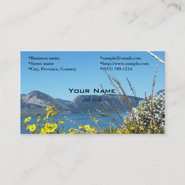 Grand Teton National Park landscape photography. Business Card (Front)