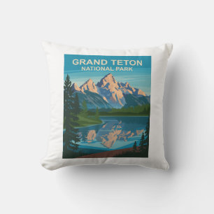 Grand Teton National Park Landscape Travel Art Cushion