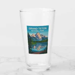 Grand Teton National Park Landscape Travel Art Glass