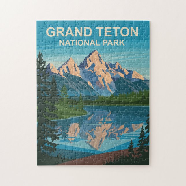 Grand Teton National Park Landscape Travel Art Jigsaw Puzzle (Vertical)