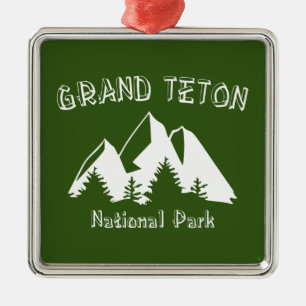 Grand Teton National Park Metal Tree Decoration