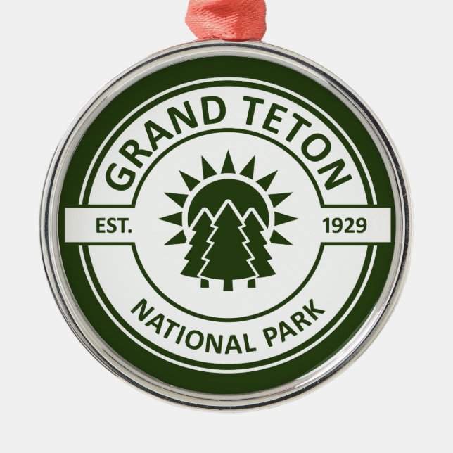 Grand Teton National Park Metal Tree Decoration (Front)