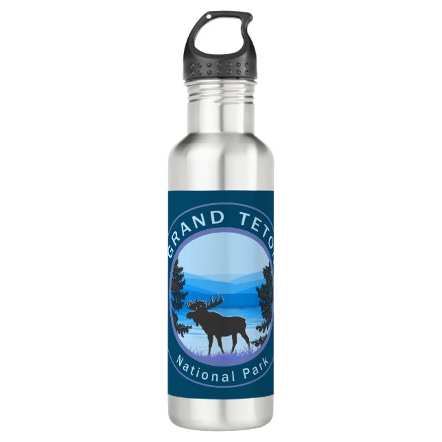 Grand Teton National Park Moose 710 Ml Water Bottle (Front)