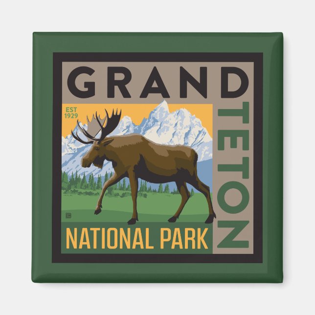 Grand Teton National Park Moose Magnet (Front)