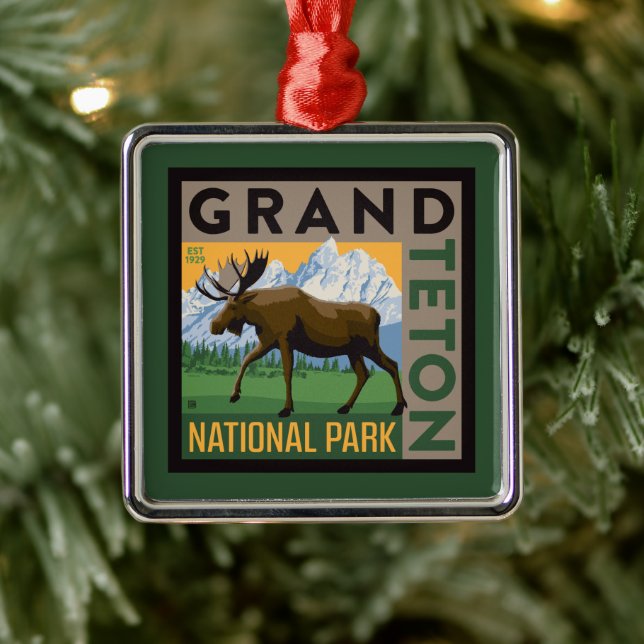 Grand Teton National Park Moose Metal Tree Decoration (Tree)
