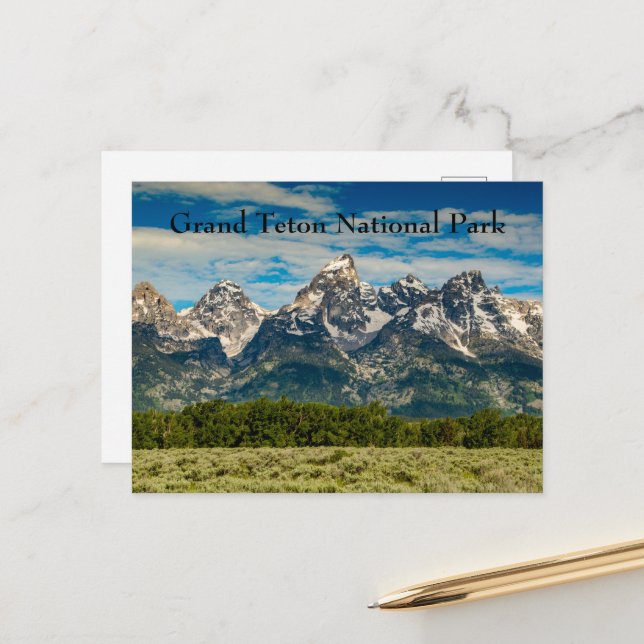 Grand Teton National Park Mountain Range Postcard (Front/Back In Situ)