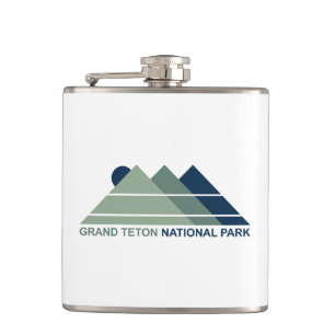 Grand Teton National Park Mountain Sun Hip Flask