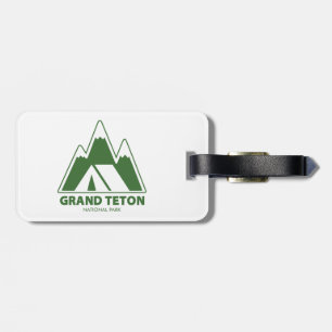 Grand Teton National Park Mountains Camping Luggage Tag