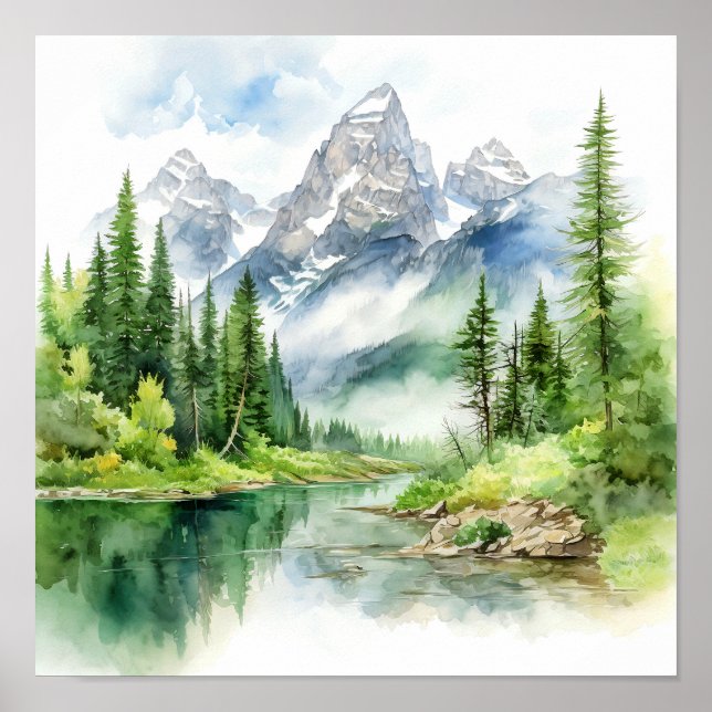 Grand Teton National Park Painting Print (Front)