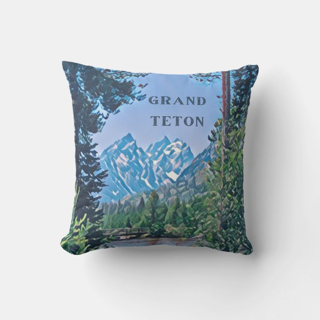Grand Teton National Park Pillow (Front)