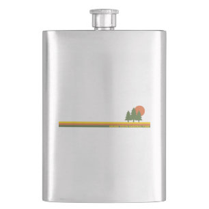 Grand Teton National Park Pine Trees Sun Hip Flask