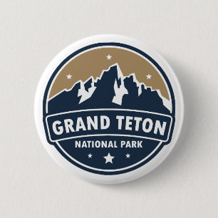 Grand Teton National Park Round Emblem 6 Cm Round Badge
