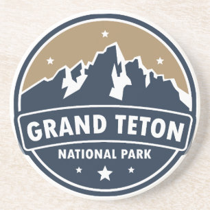 Grand Teton National Park Round Emblem Coaster
